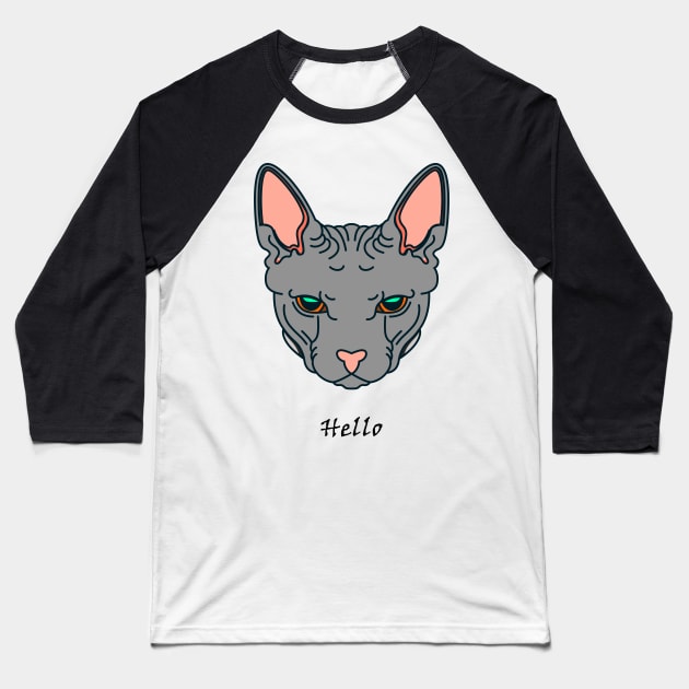 My cat say Hello Baseball T-Shirt by DoubleDv60